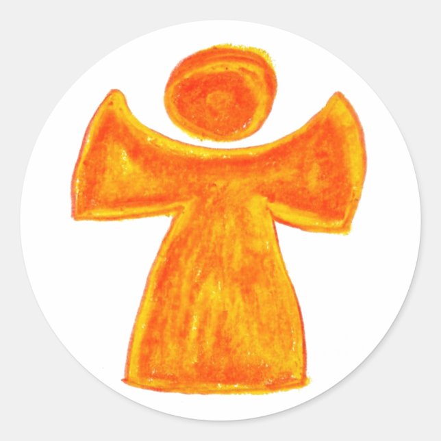 Schutzengelplakette Runder Aufkleber (Vorderseite)