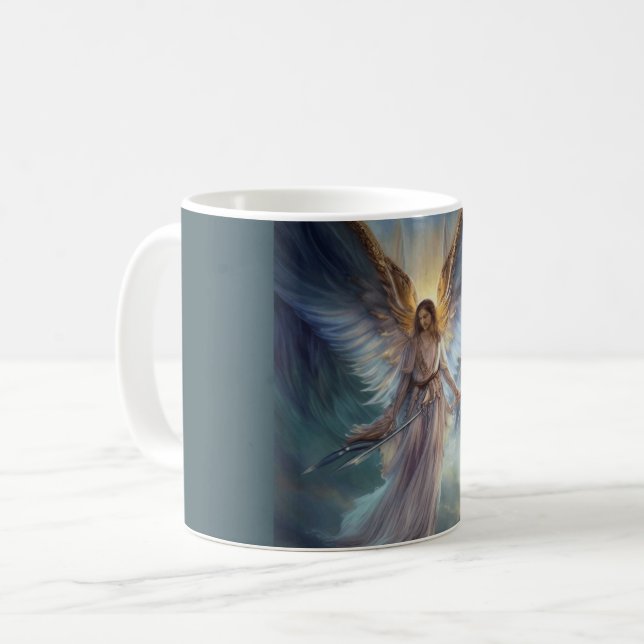 Schutzgel in hellblauer Wasserfarbe Kaffeetasse (Vorderseite Links)