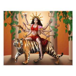 Schutzgöttin Durga Druck, 35,5 cm x 28 cm Fotodruck
