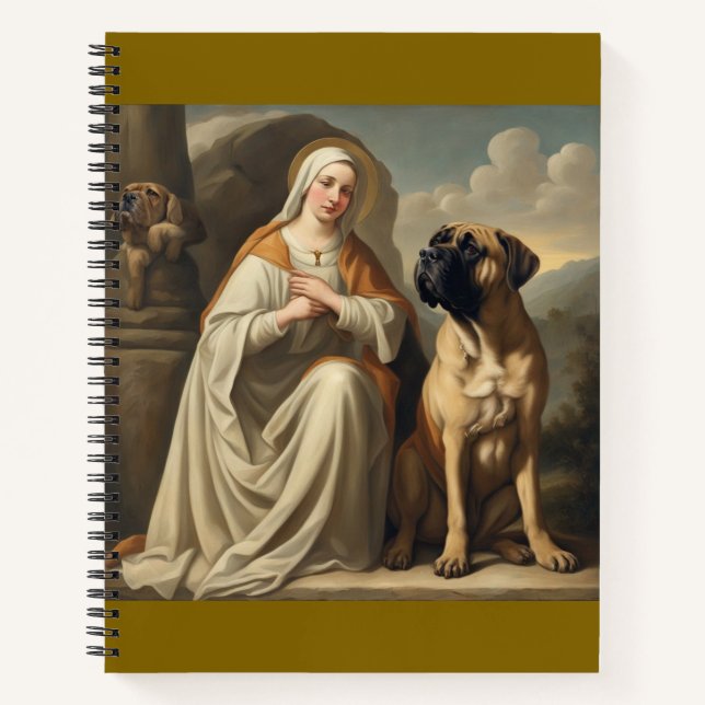 Schutzheilige des Bullmastiffs Notizbuches Notizbuch (Vorderseite)