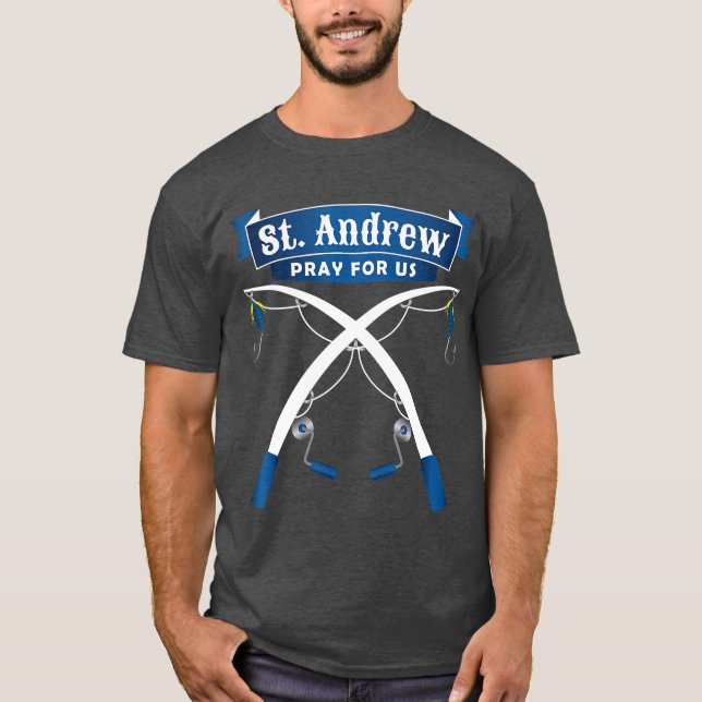 Schutzheilige Fischer Angeln St Andrew T-Shirt (Vorderseite)