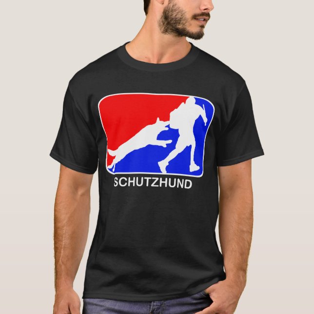 schutzhund roter und blauer Logodunkelheits-T - T-Shirt (Vorderseite)
