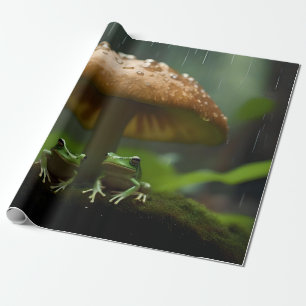 Schutzhütte am Regentag: Frösche, die unter dem Pi Geschenkpapier
