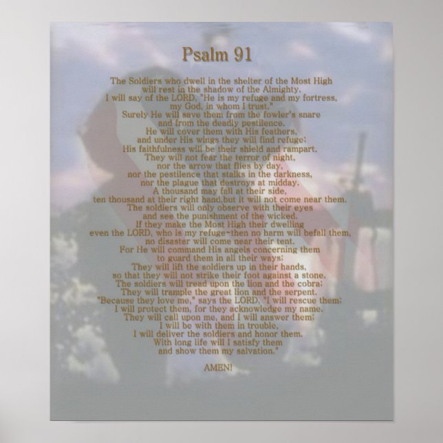 Schutzhütte eines Soldaten Psalm 91 Poster (Vorne)