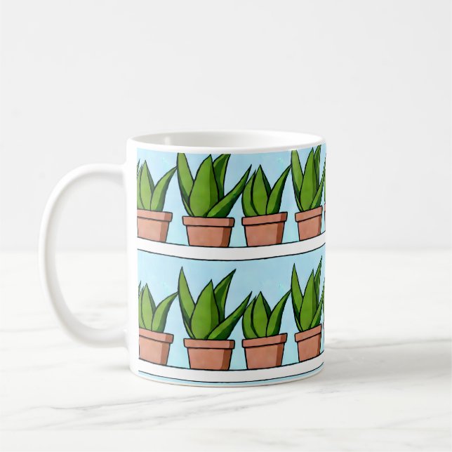 Schutzhütten von Aloe Vera Pflanze Kunst, Dichtung Kaffeetasse (Links)