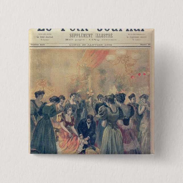 Schutzimpfung an einem Abends-Empfang Button (Vorderseite)