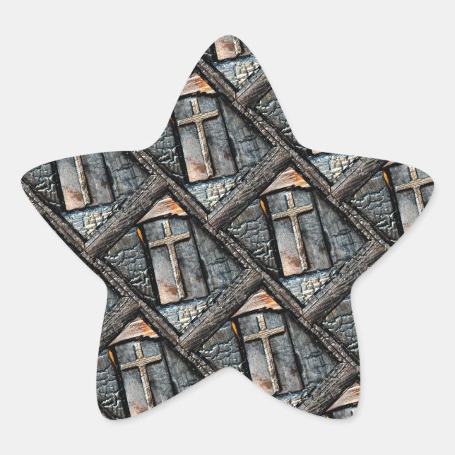 Schutzkreuz Stern-Aufkleber (Vorderseite)