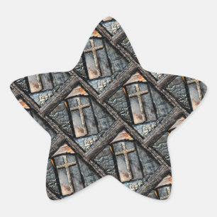 Schutzkreuz   Stern-Aufkleber