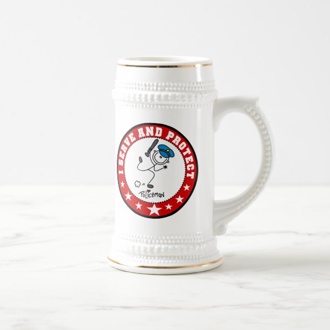 Schutzmann, der dient und schützt bierglas (Rechts)