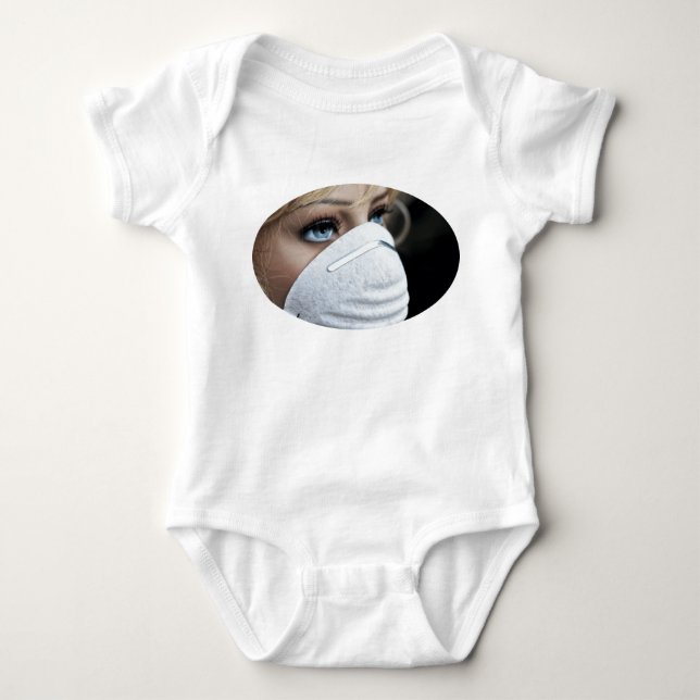 Schutzmaske Corona Baby Strampler (Vorderseite)