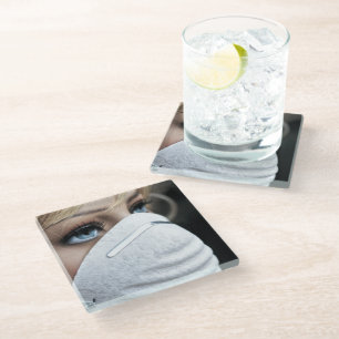 Schutzmaske Corona Glasuntersetzer