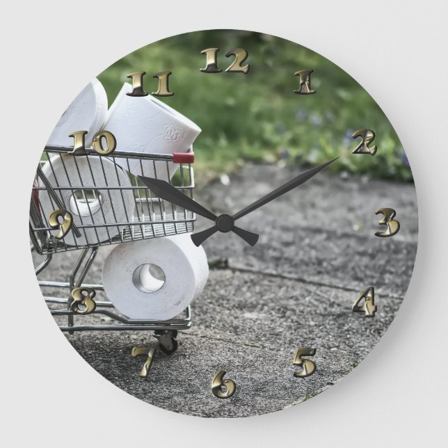 Schutzmaske Corona Große Wanduhr (Vorderseite)