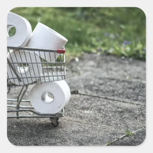 Schutzmaske Corona Quadratischer Aufkleber