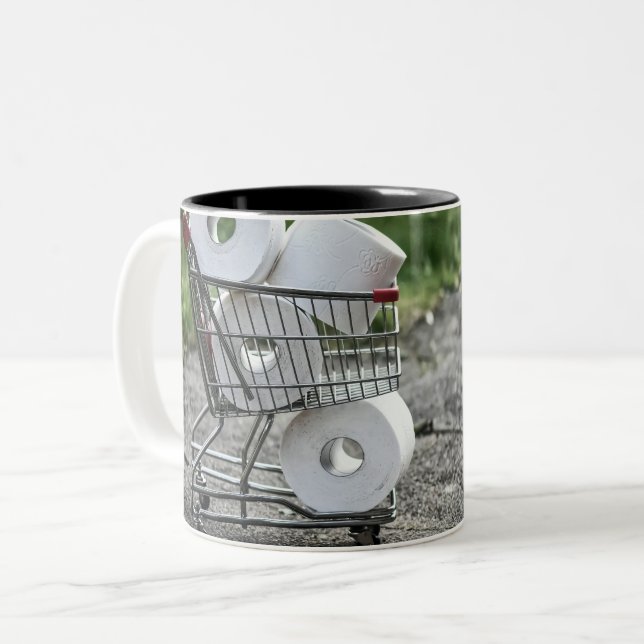 Schutzmaske Corona Zweifarbige Tasse (Vorderseite Links)