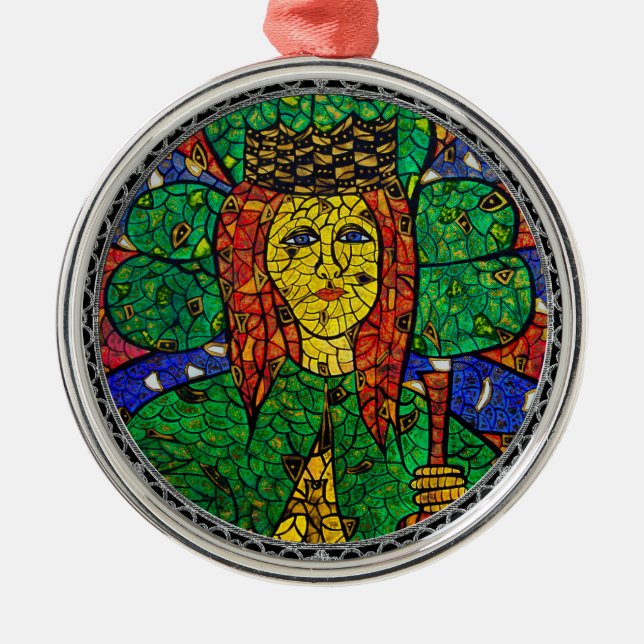 Schutzpatron von Krisen-und Angst-St. Dymphna Ornament Aus Metall (Vorne)