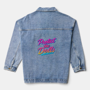 Schützt die Puppen Neon-Retro-Art Jeansjacke