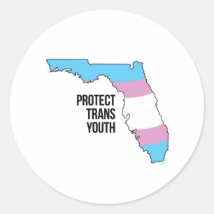Schützt die trans Jugend Floridas Runder Aufkleber