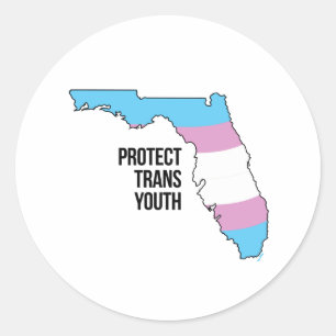 Schützt die trans Jugend in Florida Runder Aufkleber