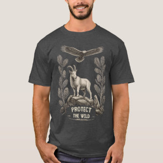 Schützt die Wildnis – Steinbock und Adler T-Shirt