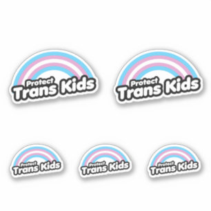 Schützt Trans-Kinder - Regenbogen Aufkleber