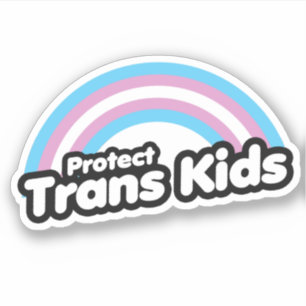 Schützt Trans-Kinder - Regenbogen Aufkleber