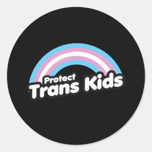 Schützt Trans-Kinder - Regenbogen Runder Aufkleber