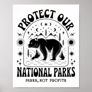 Schützt unsere Nationalparks Defundiert Doge Parks Poster