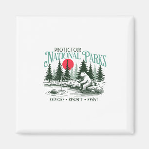 Schützt unsere Nationalparks Erkundet Respektiert Magnet