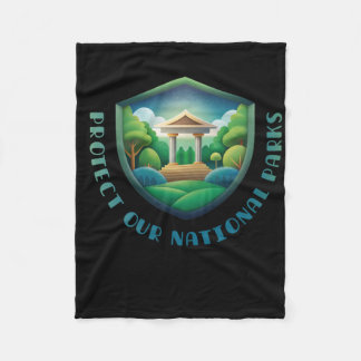 Schützt unsere Nationalparks Vintage-Abzeichen-Des Fleecedecke
