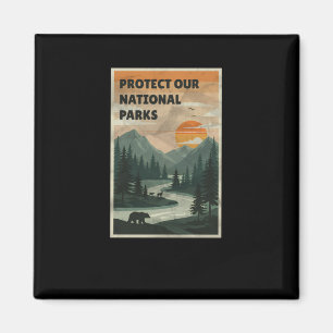 Schützt unsere Parks - National Parks USA Aufklebe Magnet