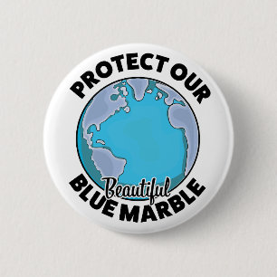 Schützt unsere schöne blaue Murmel Button
