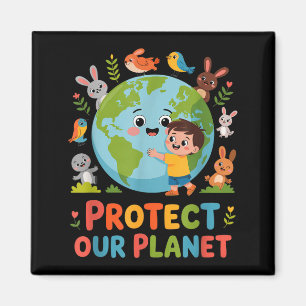 Schützt unseren Planeten - Kinder-Erdtag Tiere Nat Magnet