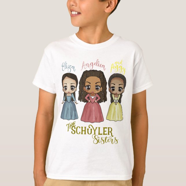 Schuyler Sisters - Kawaii Art von Mary Layton T-Shirt (Vorderseite)