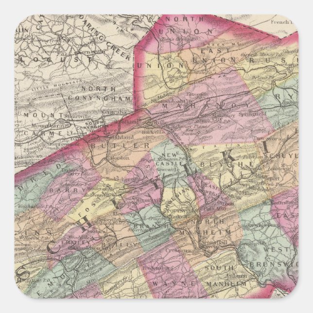 Schuylkill Landkreis Quadratischer Aufkleber (Vorderseite)