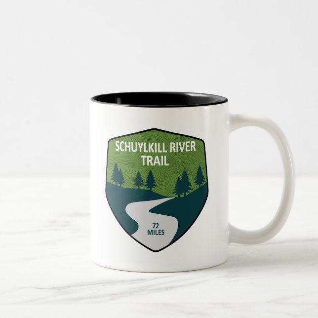 Schuylkill River Trail Zweifarbige Tasse (Rechts)