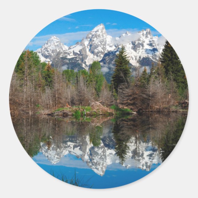Schwabacher Landing, Grand Teton Runder Aufkleber (Vorderseite)