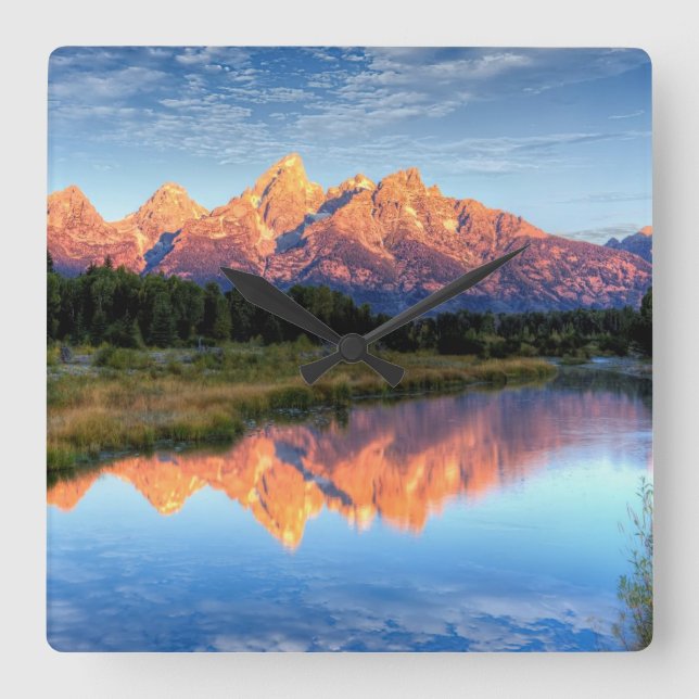 Schwabachers Landung Quadratische Wanduhr (Vorderseite)