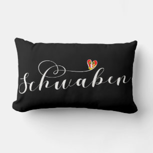 Schwaben Flaggenherz, Schweden, Deutschland Lendenkissen