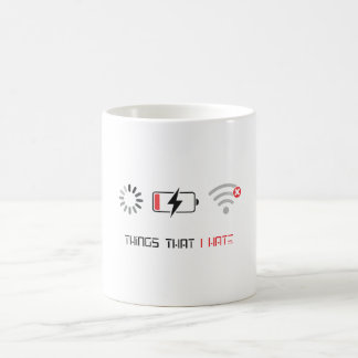 Schwache Batterie Kein WiFi Lade Tech Humor Design Kaffeetasse