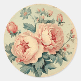 Schwache Erinnerungen, Peach-Shabby Chic Runder Aufkleber