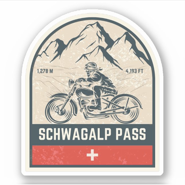 Schwägalp Pass Schweizer Alpen Motorradtour Aufkleber (Vorderseite)
