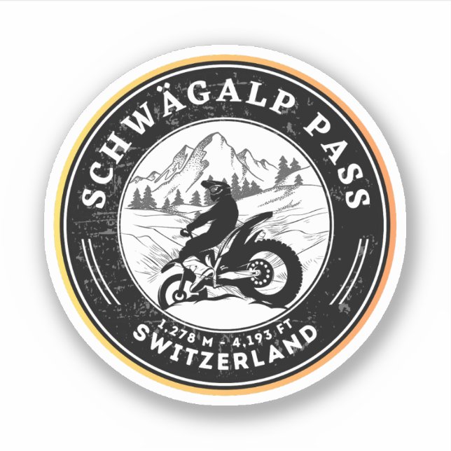Schwägalp Pass Schweizer Alpen Motorradtour Aufkleber (Vorderseite)
