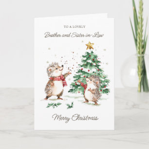 Schwager & Schwägerin Weihnachtsbaum Igel Karte