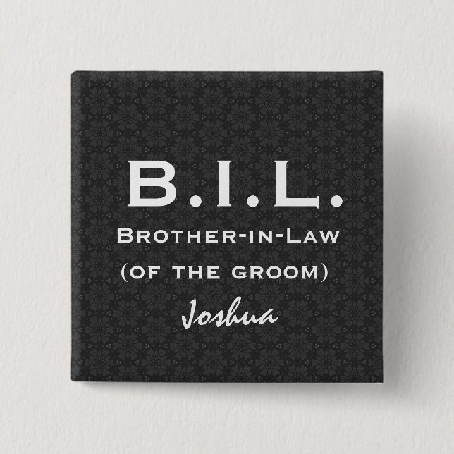 SCHWAGER Schwarz-weißes Wedding V03 Button (Vorderseite)