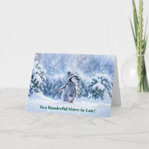 Schwägerin Süße Weihnachtsferien Pinguin  Karte