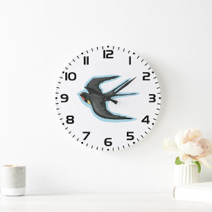 Schwalbe Vogel fliegt Große Wanduhr