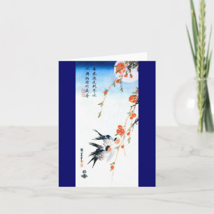 Schwalben & Pfirsichblüten Hiroshige Fine Art Karte