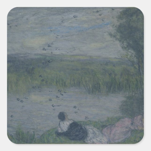 Schwalben Quadratischer Aufkleber (Vorderseite)