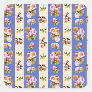 Schwalben und Rose Quadratischer Aufkleber