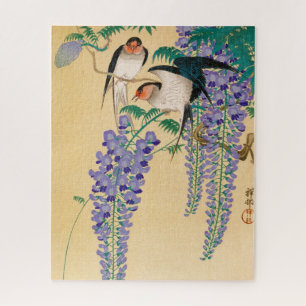 Schwalben und Wisteria von Ohara Koson Puzzle